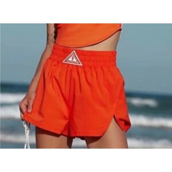 Free People Women’s Orange high Waist Short Sz XS - Picture 2 of 11